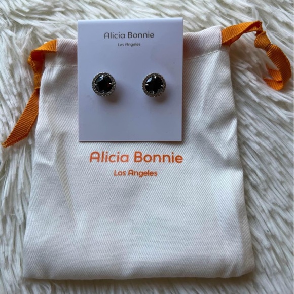Alicia Bonnie The Real Me Black Stud Earrings - Picture 2 of 3